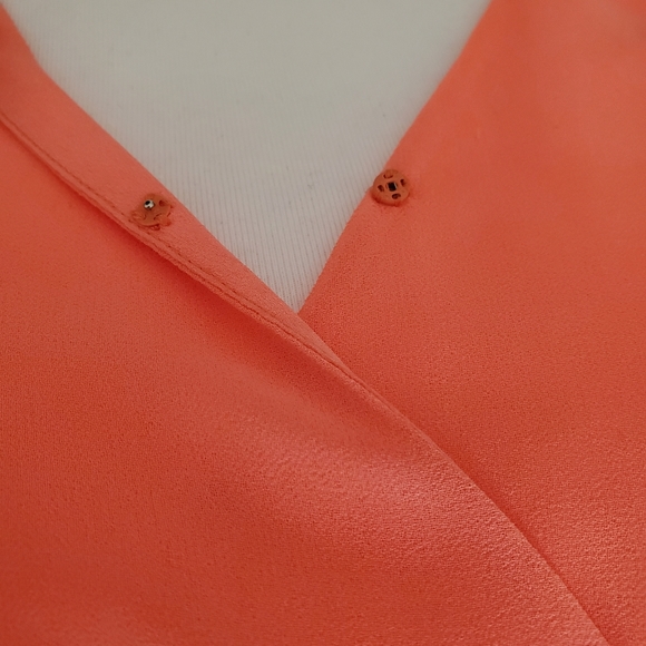 SOLD on XPost Bebe Spring Coral Bell Sleeve Romper - Picture 6 of 7